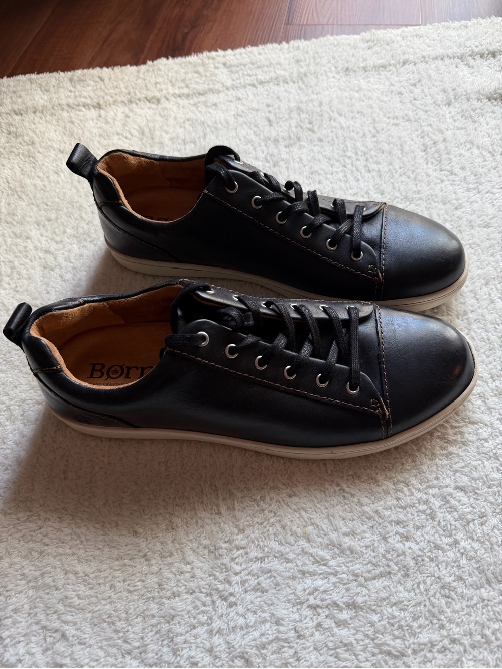 Born Black Leather Low-Top Sneakers